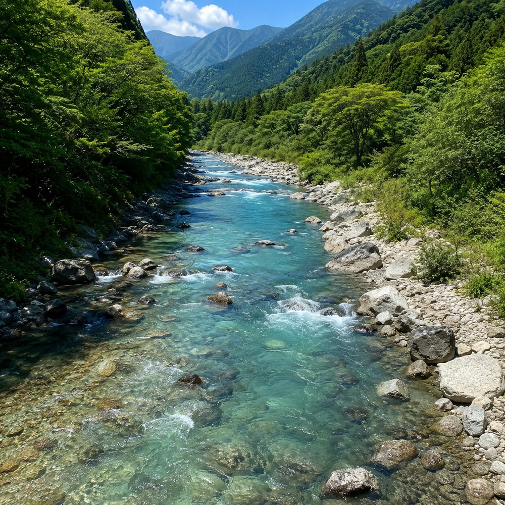 山あいの清流