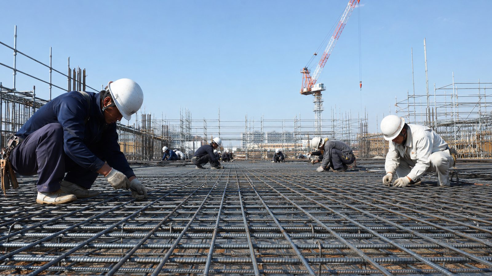 鉄筋工事の現場（イメージ）